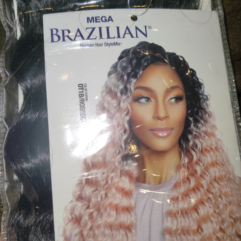 3 Packs Brazilian Human Synthetic Blend Wave 30" Jet Black Long Hair Extensions - Picture 4 of 8